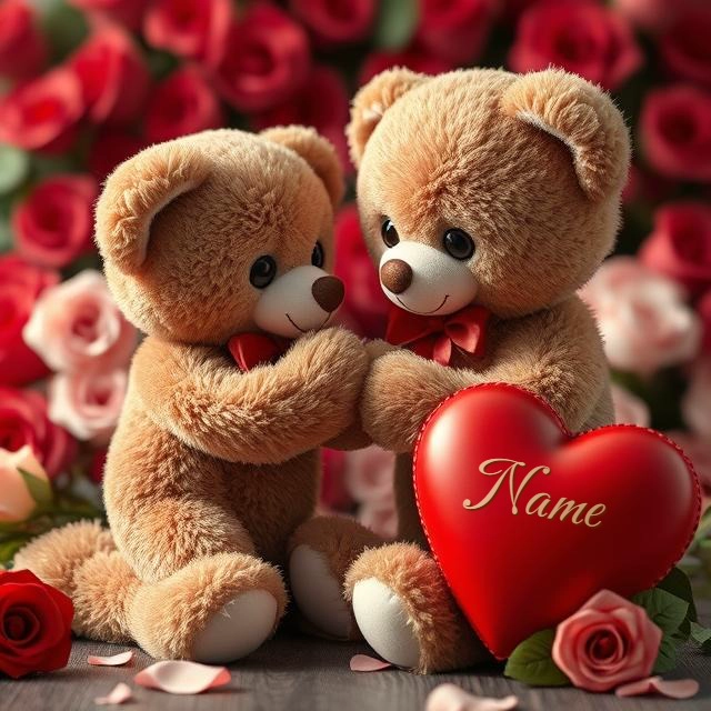 Personalize Cute Bear Image with Your Name to Share Love
