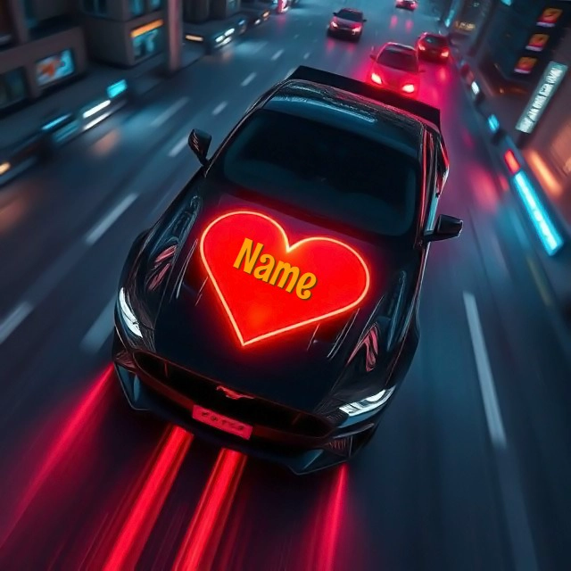 Personalize a Futuristic Sports Car Image with Your Name