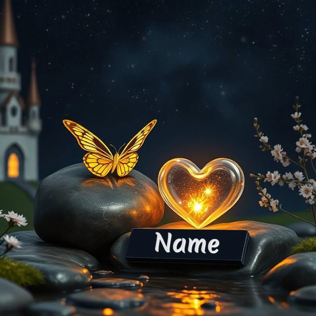 Personalize Night Scene Image with Your Name and Text