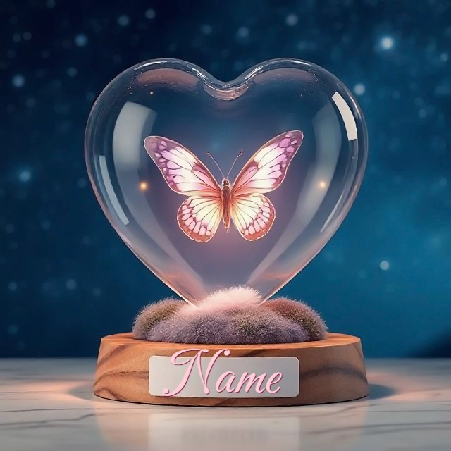 Personalize Your Butterfly Heart Image with Your Name