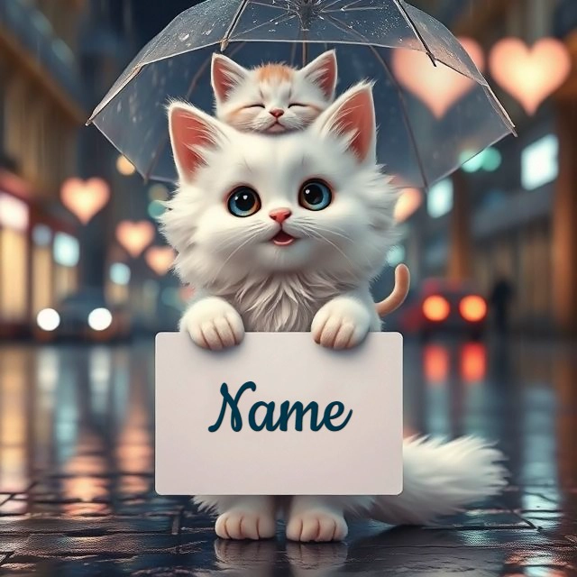 Personalize a Heartwarming Kitten Scene with Your Name
