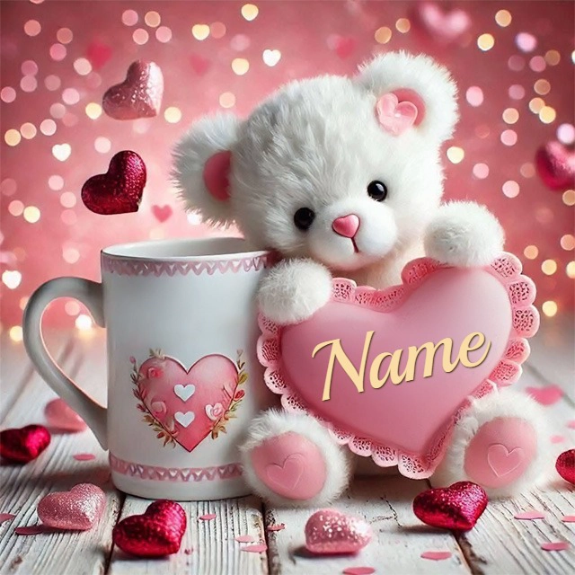 Personalize a Cozy Teddy Bear Scene with Your Name