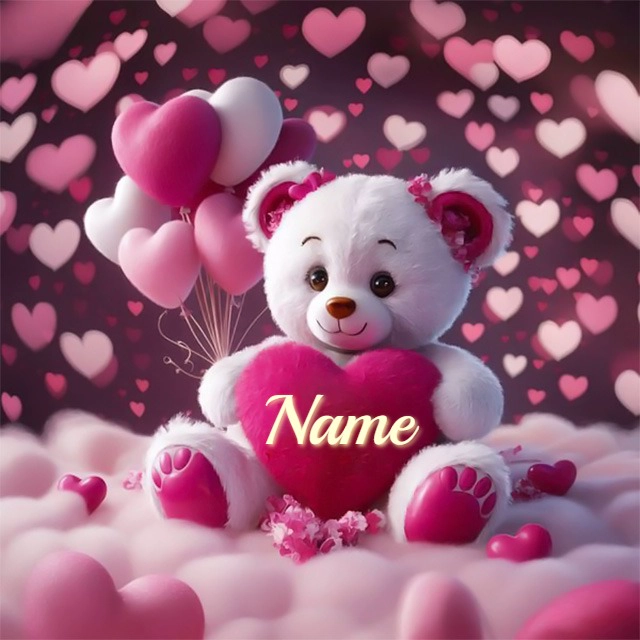 Personalize Teddy Bear Image with Balloons for Special Events