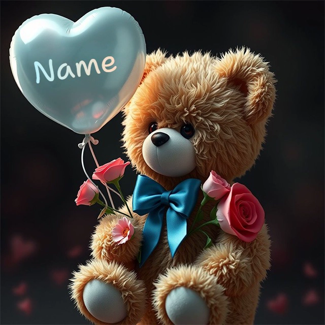 Personalize Your Teddy Bear Image with Name for Special Moments