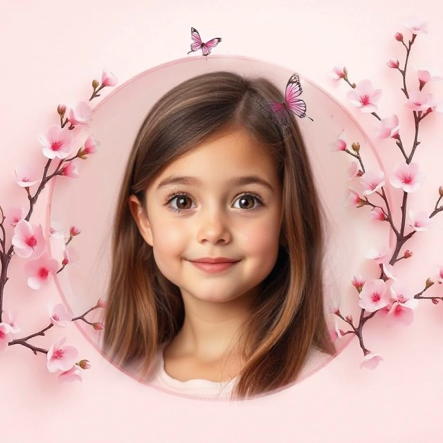 Customize Your Photos with Cherry Blossom and Butterfly Frame