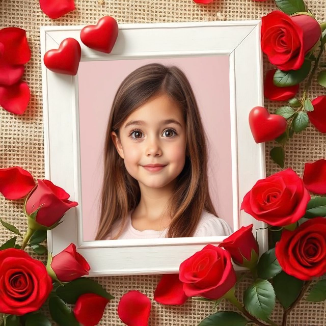 Customize Your Photos with a Charming White Frame and Roses