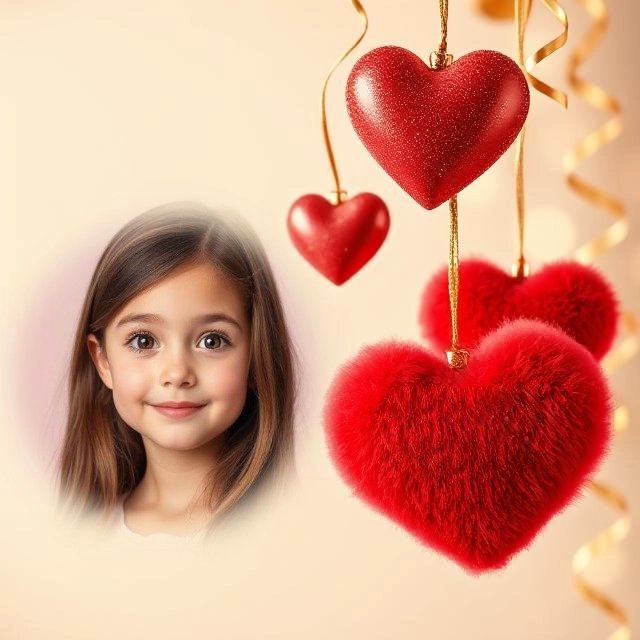Customize Photos with Heart-Themed Girl Frame for Social Sharing