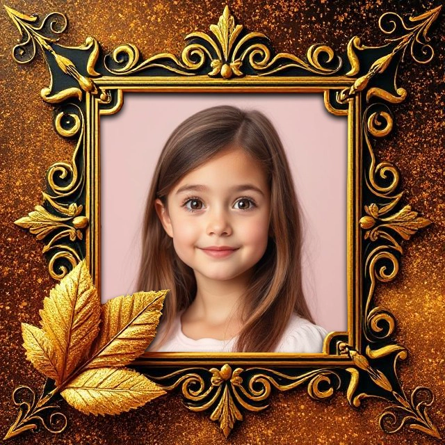 Customize Photos with Opulent Gold and Black Ornate Frames