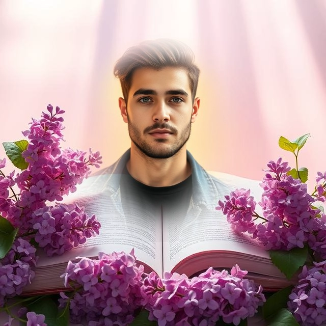 Create Unique Photos in a Lilac Book Frame with Glowing Light