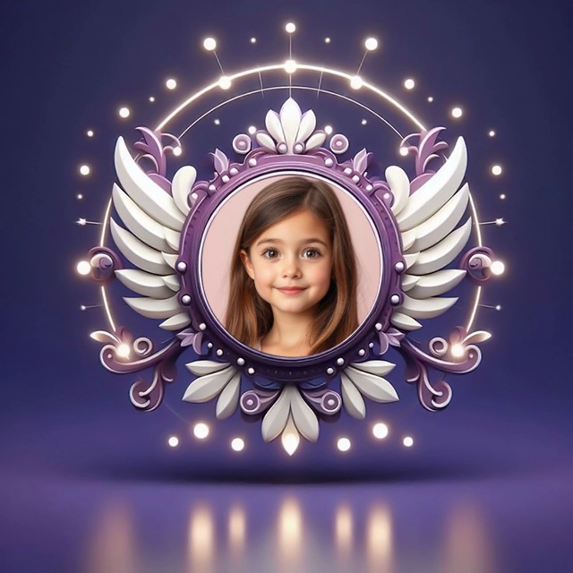 Highlight Memories with a Regal Purple Winged Photo Frame