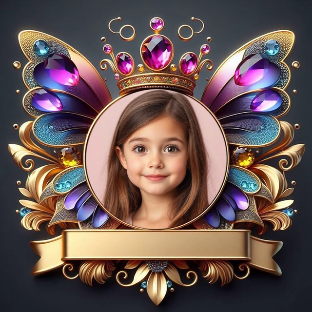 Create Enchanting Photos with Regal Butterfly Frame Design