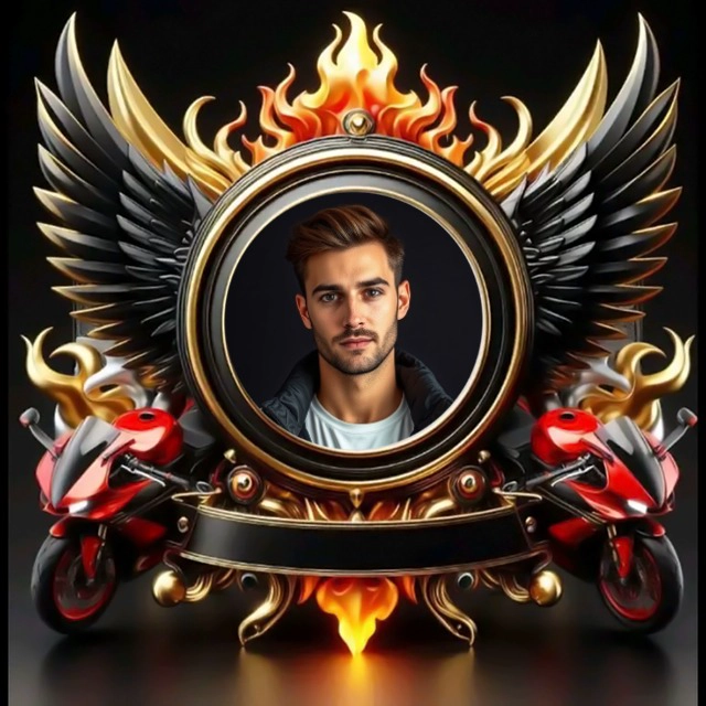 Create Stunning Frames with Black and Gold Wings and Flames