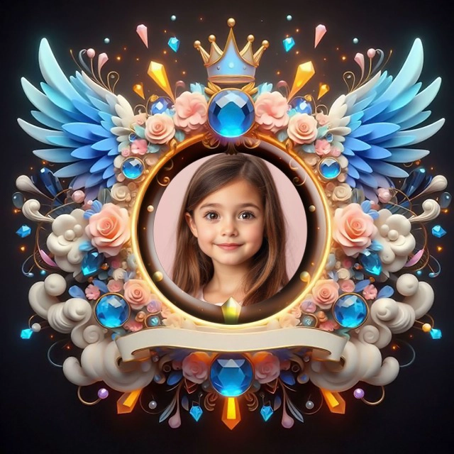 Enhance Your Photos with a Royal Winged Jewel Frame