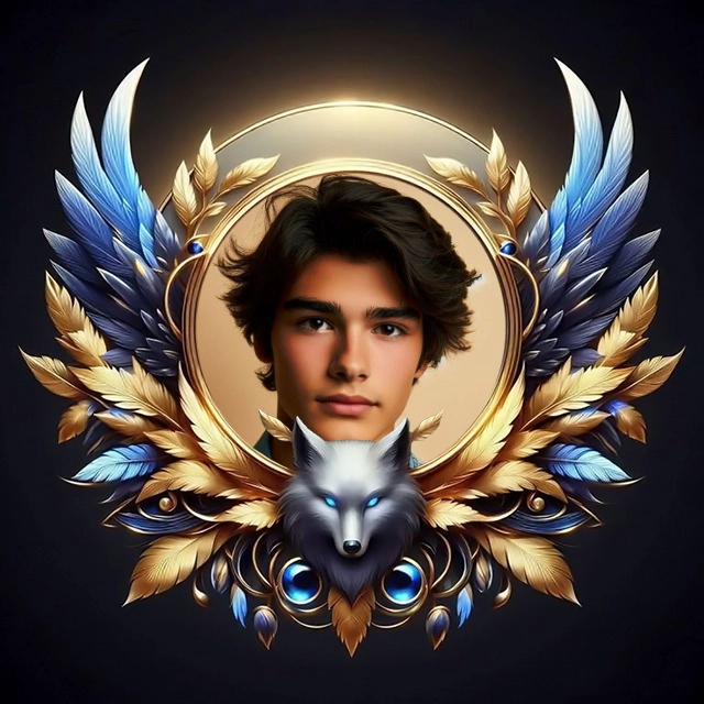 Add Your Photo to a Majestic Frame with Golden and Blue Feathers