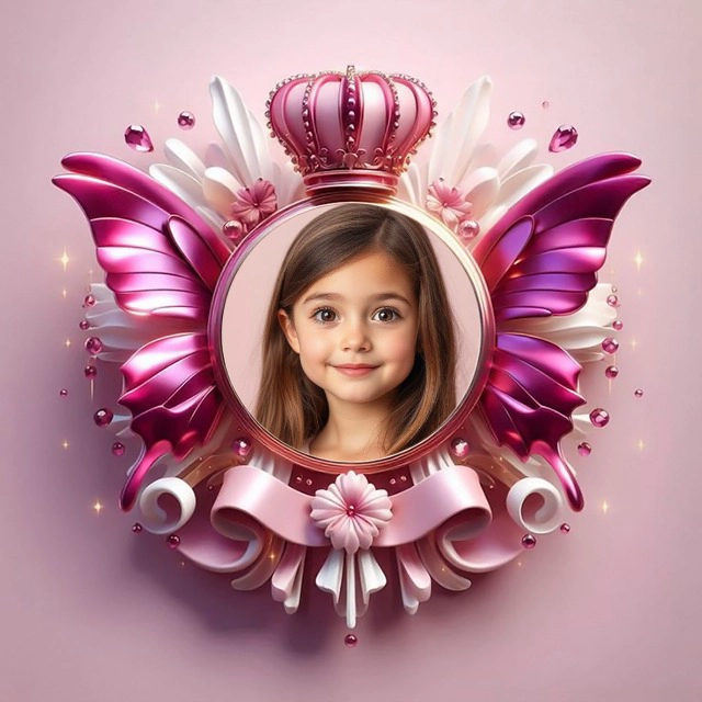 Transform Your Photos with a Pink-Themed Decorative Frame