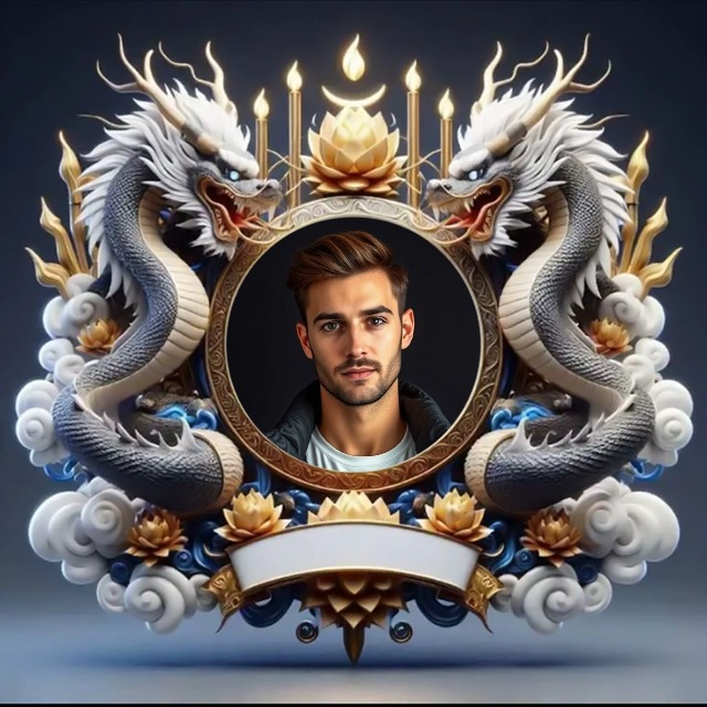 Enchanting Dragon Frame for Fantasy and Oriental Photos