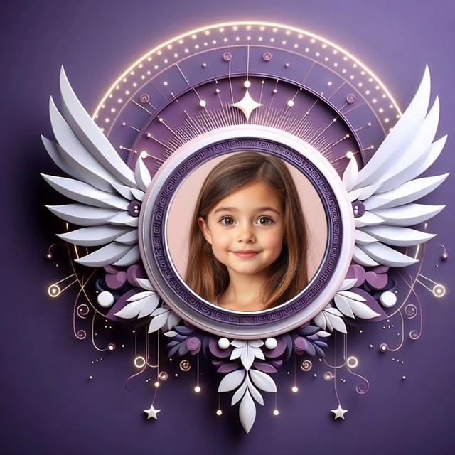 Add Elegance with a Whimsical Frame Featuring Wings and Florals
