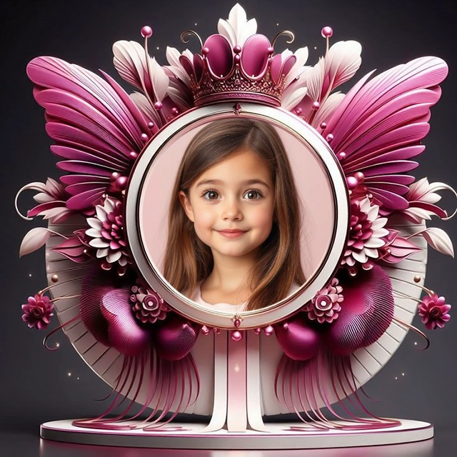 Transform Photos with Our Elegant Pink and White Circular Frame