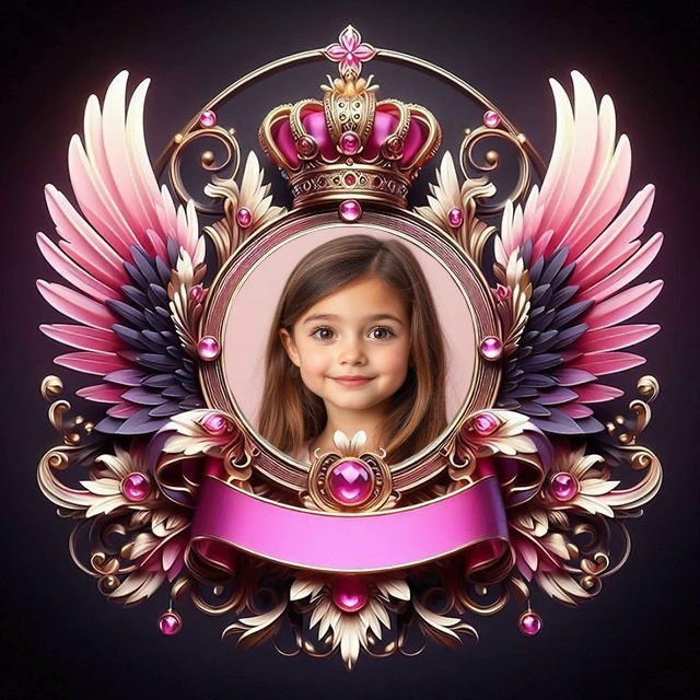 Elevate Photos with Ornate Pink and Gold Winged Frame