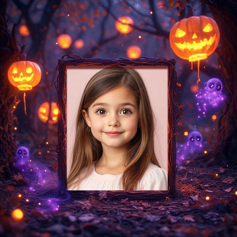 Transform Photos with a Mystical Halloween Forest Frame