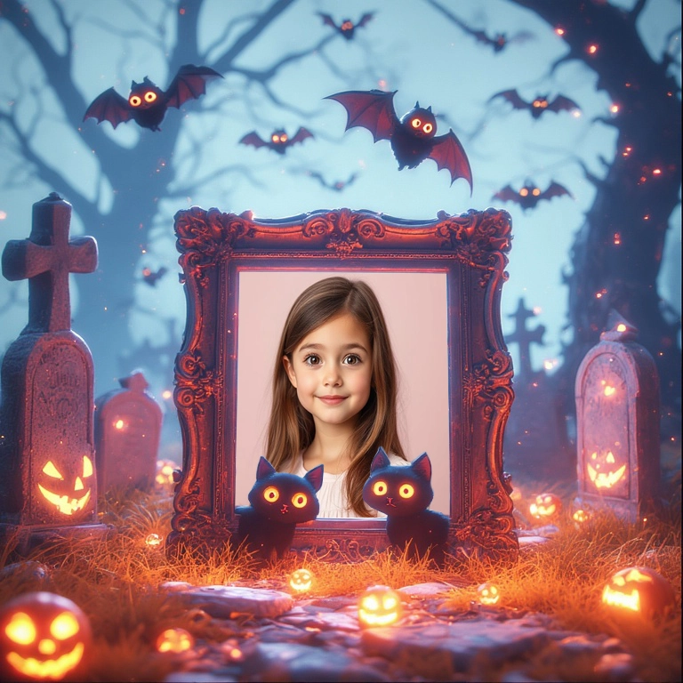 Transform Your Photos with a Spooky Haunted Graveyard Frame