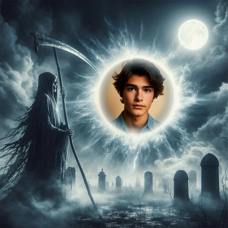 Transform Your Photos with a Haunting Grim Reaper Frame