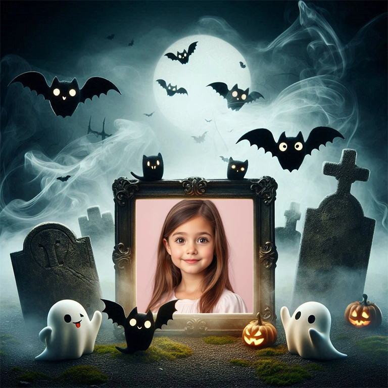 Transform Your Photos with a Spooky Halloween Graveyard Frame