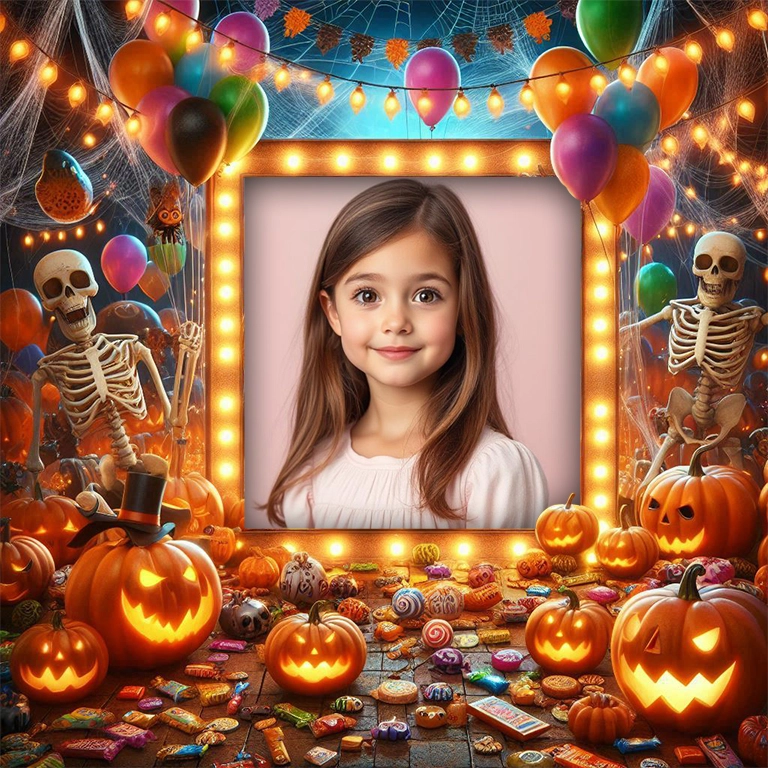 Dive into a Vibrant Halloween Party with Your Own Photos