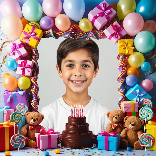 Transform Moments with Festive Balloon and Gift Frame