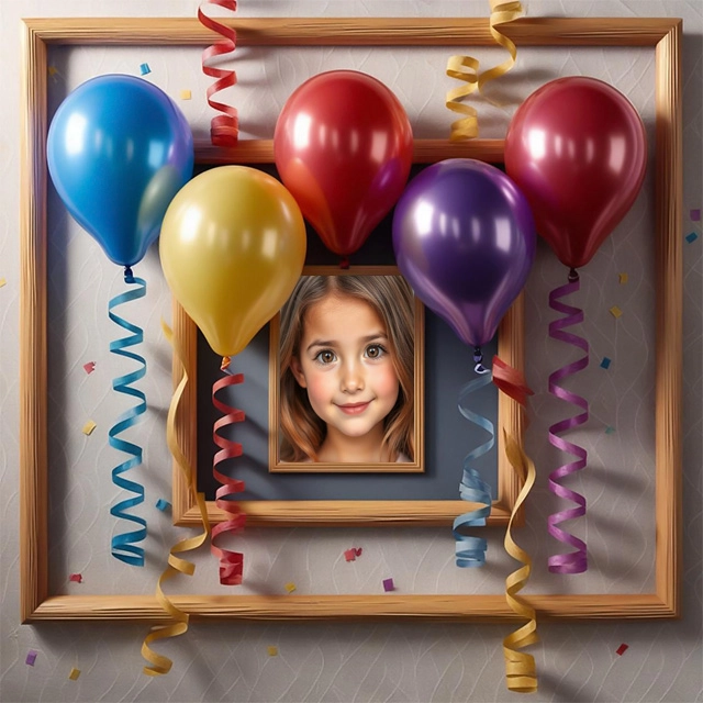 Capture Joy with Our Colorful Balloon Photo Frame