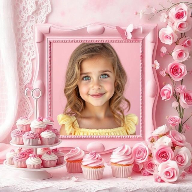 Transform Your Photos with a Pink-Themed Ornate Frame