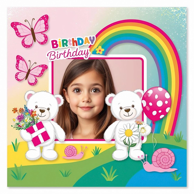 Transform Photos with Teddy Bears and a Rainbow Frame