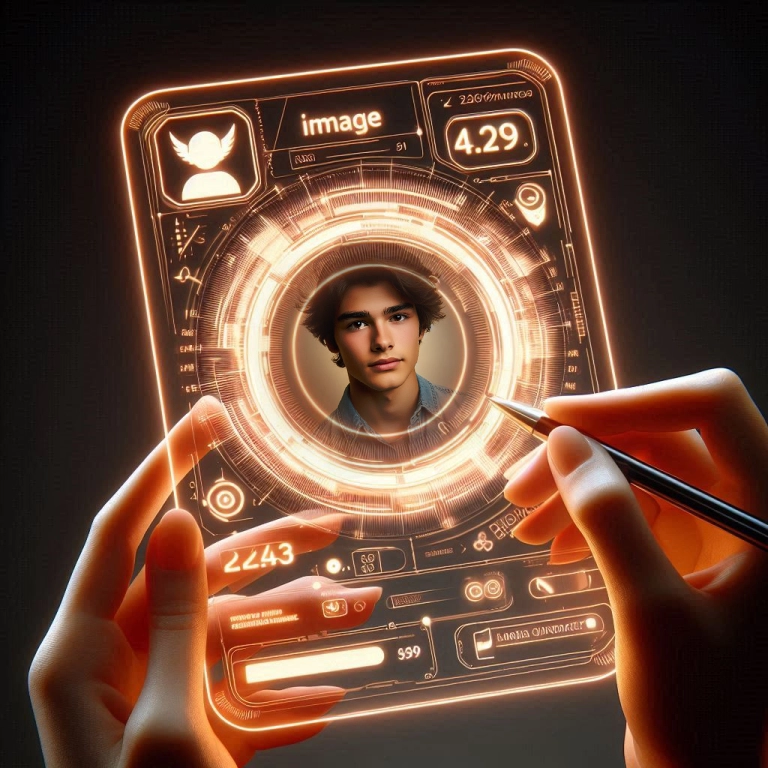 Customize Your Photos with a Futuristic Orange Tablet Frame