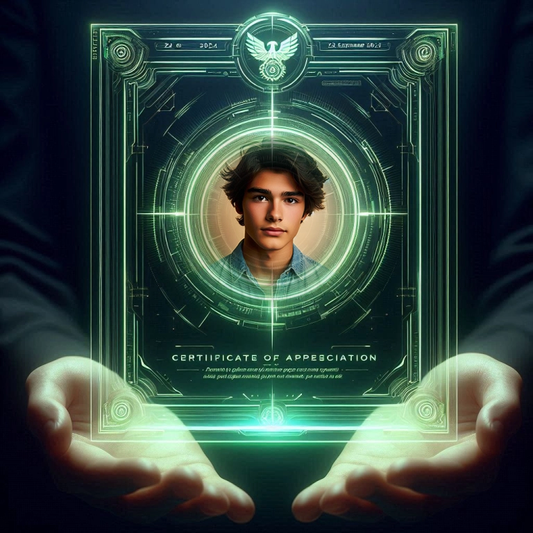 Futuristic Certificate Photo Frame for Unique Achievements