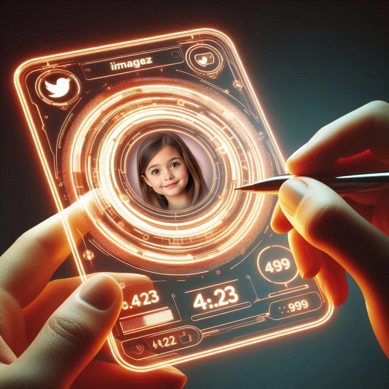 Insert Your Photo in a Futuristic Glowing Tablet Frame