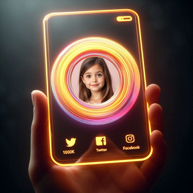 Customize Photos with a Vibrant Glowing Phone Frame Template