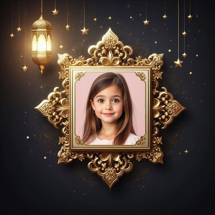 Capture Your Magic in a Golden Frame of Floral and Star Elegance