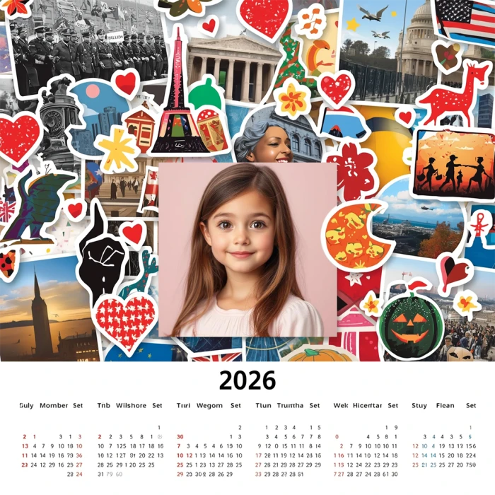 أضف صورتك لإطار بتصميم كولاج ملون ومتنوع لعام 2026