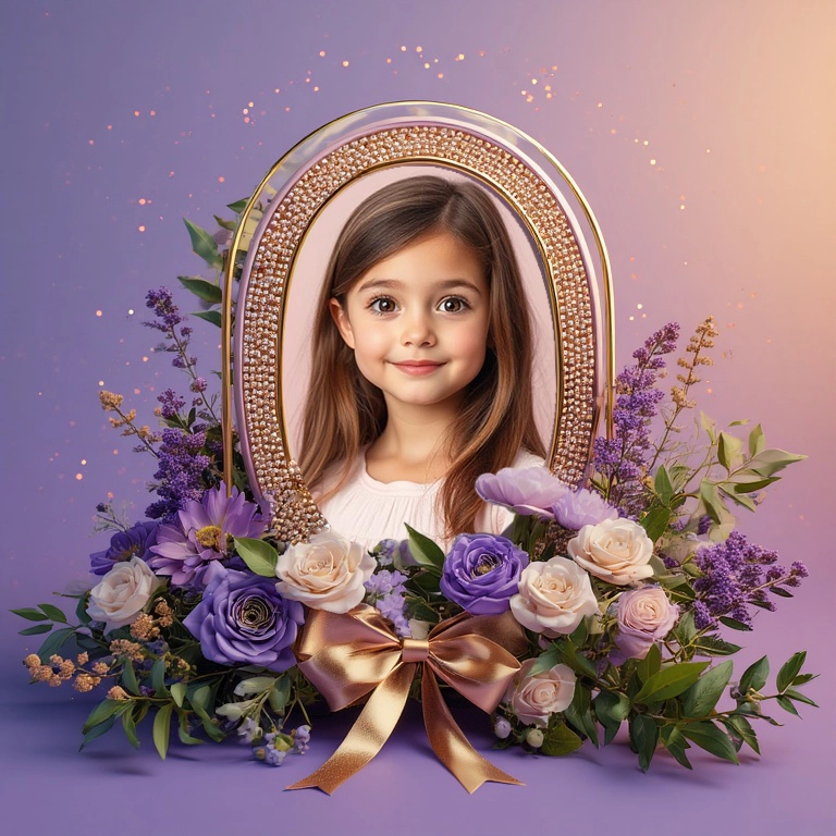 Transform Your Photos with a Pearl-Studded Rose Frame