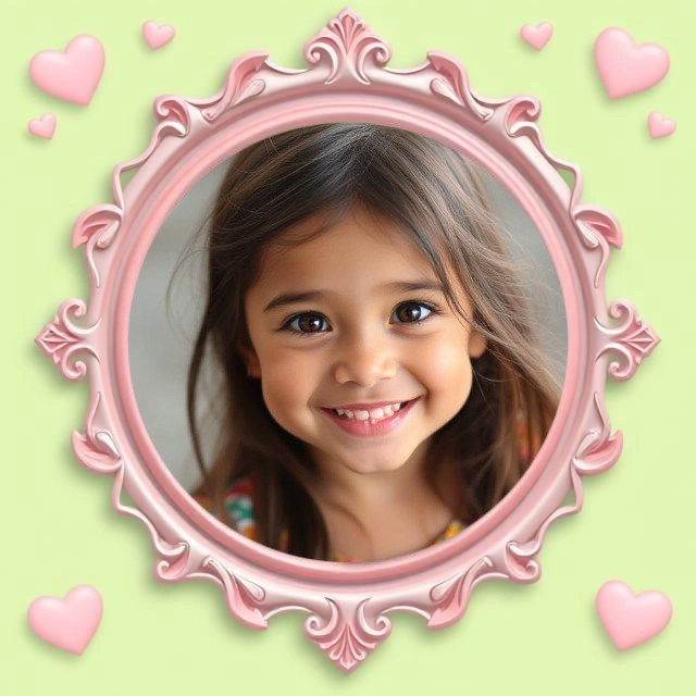Add Your Photo to a Pink Ornate Frame with Hearts
