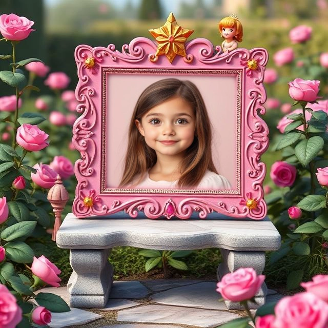 Enchanting Pink Baroque Frame for Your Fairytale Photos