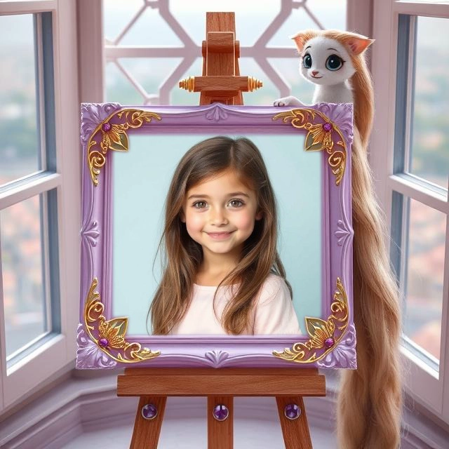 Capture Whimsy with Our Chic Lavender Cat Frame
