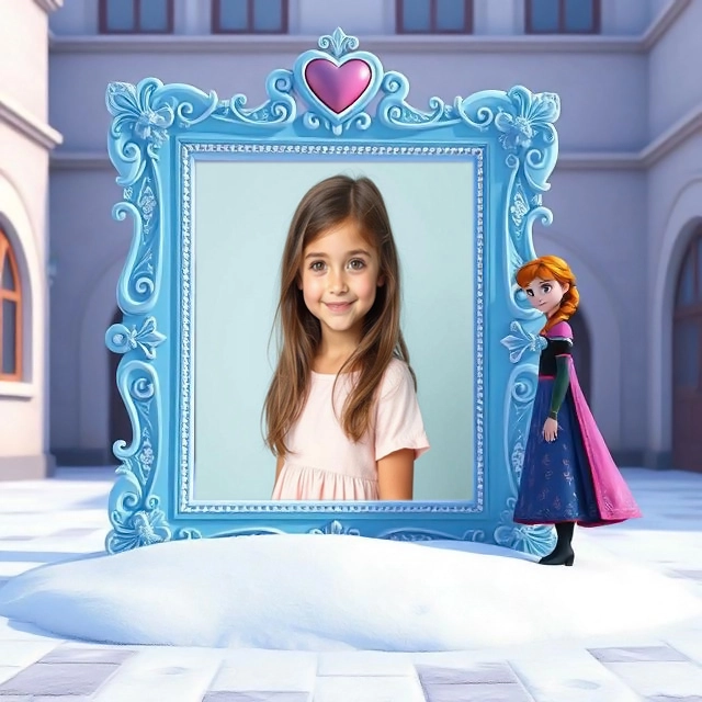 Personalize Photos with a Baroque Frame and Cute Animated Girl