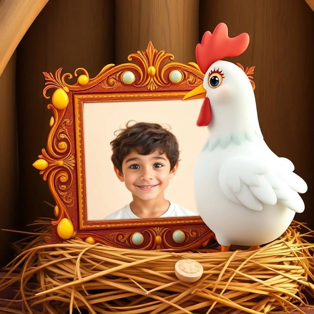 Cozy Farm Memories with Our Rustic Hen Frame Design