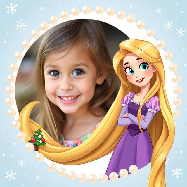 Enchanting Festive Frame with Rapunzel for Your Photos