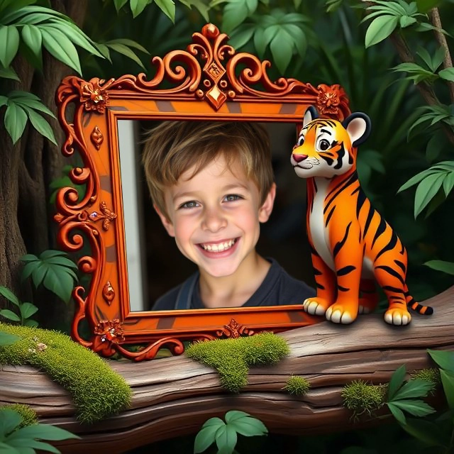 Transform Your Photos with a Jungle Tiger Cub Frame