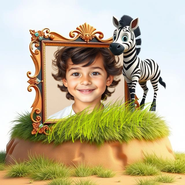 Transform Your Photos with a Whimsical Gold and Zebra Frame