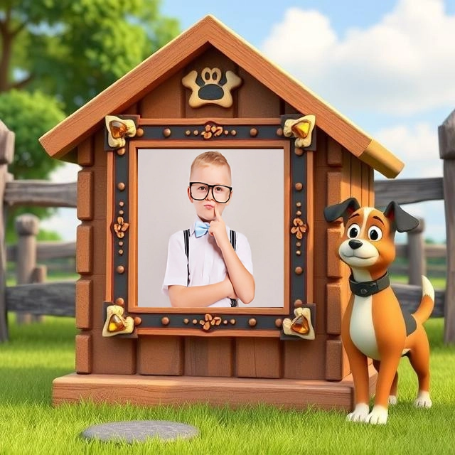 Create Unique Memories with Our Charming Dog House Frame