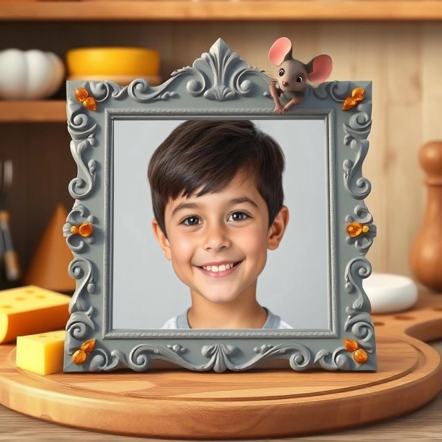 Transform Your Photos with a Charming Mouse and Cheese Frame