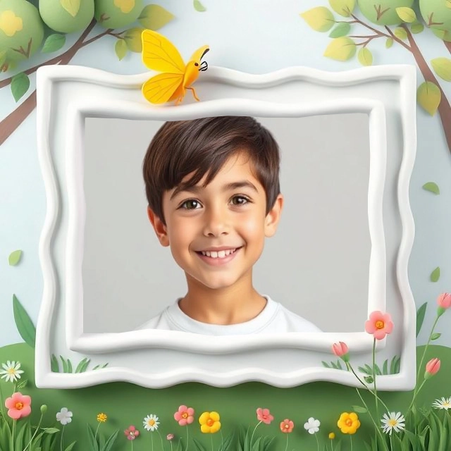 Capture Joy in a Whimsical Garden Frame with a Butterfly